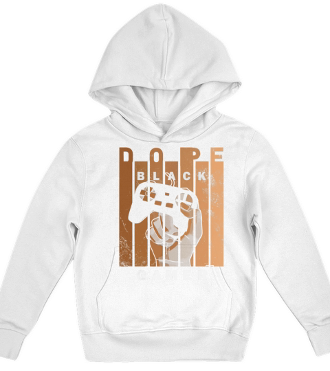 Black Gamer Black histroy month design For Gaming Kids Hoodie