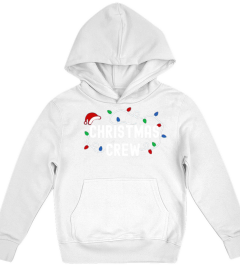 Christmas Crew Lights Hat Matching Pajama Group Kids Hoodie