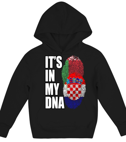 Croatian And Belarusian Mix Heritage DNA Flag Kids Hoodie