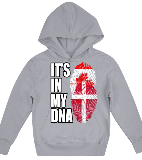 Danish And Canadian Mix Heritage DNA Flag Kids Hoodie