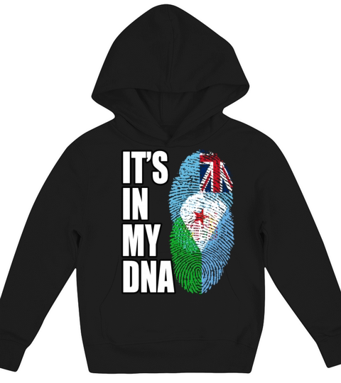 Fijian And Djiboutian Mix Heritage DNA Flag Kids Hoodie