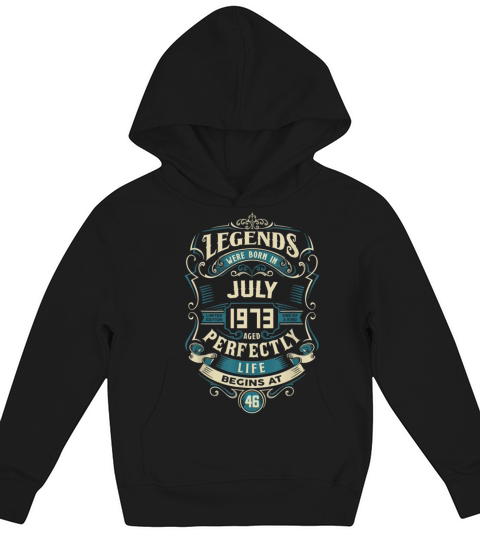 Retro Vintage July 1973 birthday Kids Hoodie