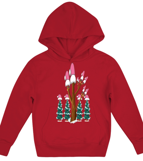Tree Pink Santa Kids Hoodie