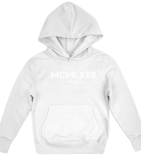 Vintage Born In 1972 Roman Numerals 50th Kids Hoodie