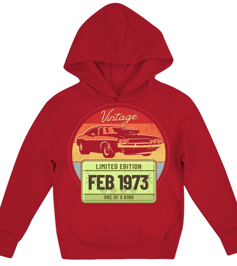 Vintage February 1973 Kids Hoodie