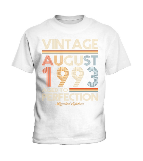 30th birthday vintage august 1993 limited edition Kids T-Shirt
