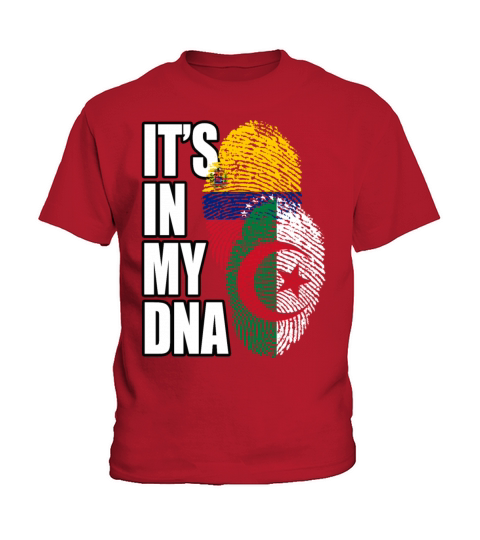 Algerian And Venezuelan Mix Heritage DNA Flag Kids T-Shirt
