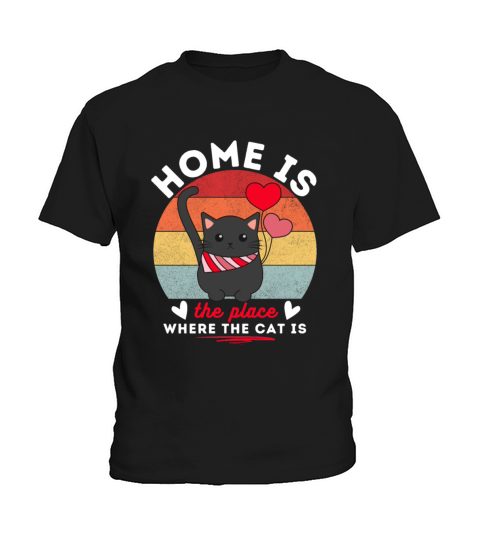 Vintage Cat Sunset Kids T-Shirt