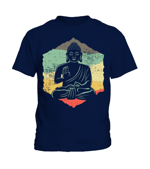 Vintage Retro Style Buddha Meditation Design Idea Kids T-Shirt