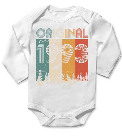 30th birthday vintage 1993 original 1993 Long Sleeve Baby One-Piece