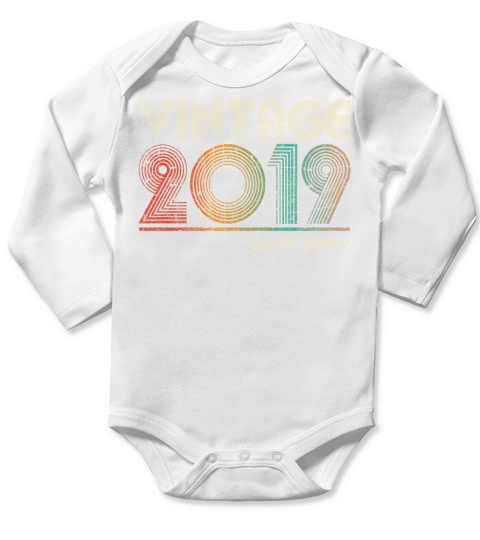 4 Year Old Vintage 1989 4th Birthday Gift Long Sleeve Baby One-Piece
