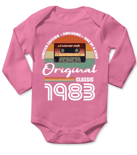 40th birthday vintage 1983 original classic 1983 Long Sleeve Baby One-Piece