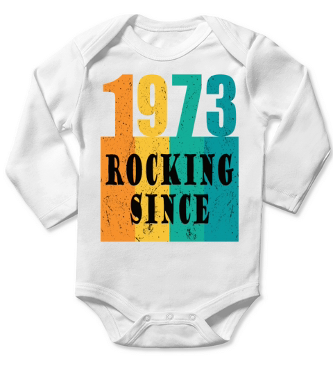 50th birthday rocking since 1973 vintage 1973 Long Sleeve Baby One-Piece