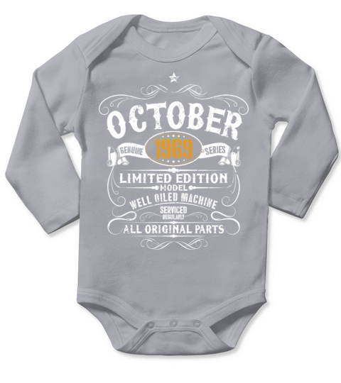 50th Birthday - Vintage Ocotber 1969 Funny Gift Long Sleeve Baby One-Piece