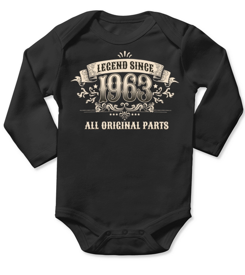 60 Years Old Legend Since 1963 60th Birthday Long Sleeve Baby One-Piece