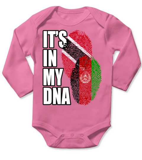 Afghan And Trinidad Tobago Mix Heritage DNA Flag Long Sleeve Baby One-Piece