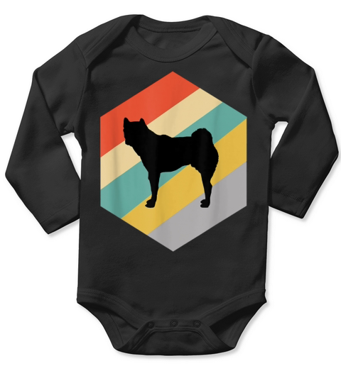 Akita Dog Vintage Design T Shirt Long Sleeve Baby One-Piece
