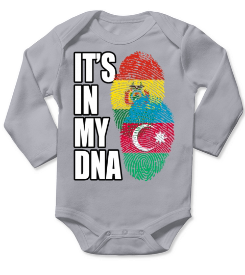 Azerbaijani And Bolivian Mix Heritage DNA Flag Long Sleeve Baby One-Piece