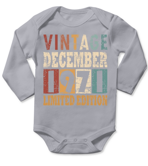 born 1971 December vintage gift Long Sleeve Baby One-Piece
