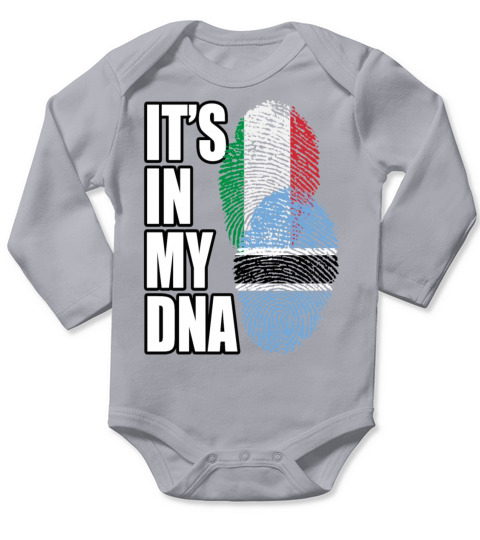 Botswana And Italian Mix Heritage DNA Flag Long Sleeve Baby One-Piece