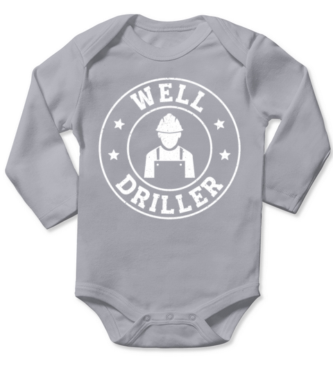 Construction Well Driller Long Sleeve Baby One-Piece