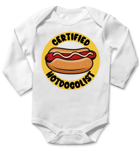 Cool Hot Dog Design For Men Women Boys Sausage Hot Long Sleeve Baby One-Piece