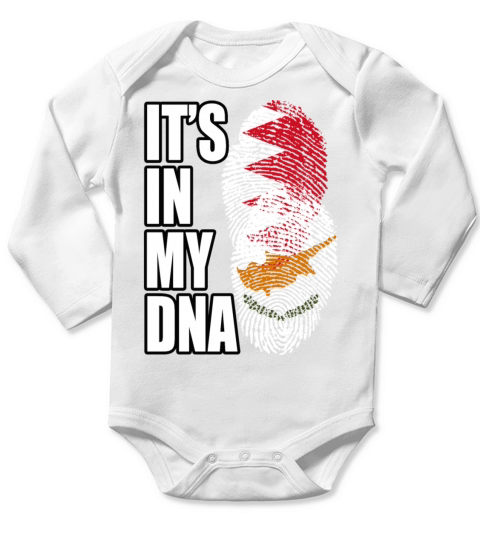 Cypriot And Bahraini Mix Heritage DNA Flag Long Sleeve Baby One-Piece