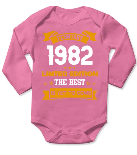 February 1982 Birthday Surprise Long Sleeve Baby One-Piece