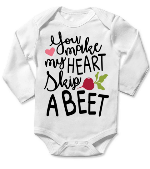Funny Design for Valentines Day you make my heart Long Sleeve Baby One-Piece