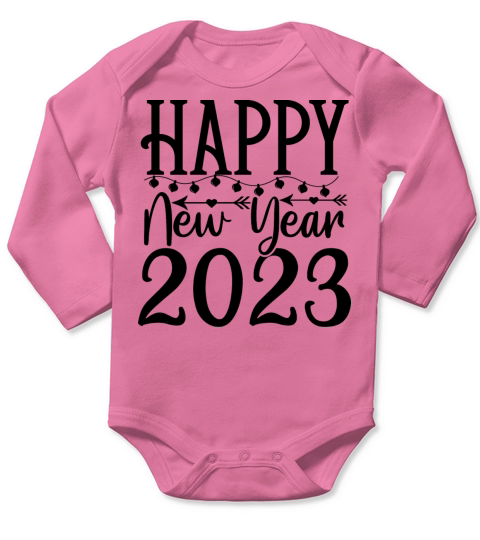 Happy New Year 2023 Long Sleeve Baby One-Piece