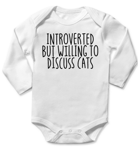 Introverted But Willing To Discuss Cats AntiSocial Long Sleeve Baby One-Piece