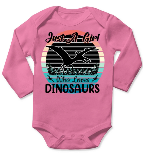 Just a girl that loves Dinosaurs 2 Long Sleeve Baby One-Piece