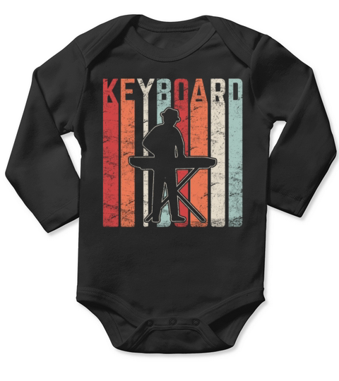 Keyboard Player Music Musician Pianist Vintage Pia Long Sleeve Baby One-Piece