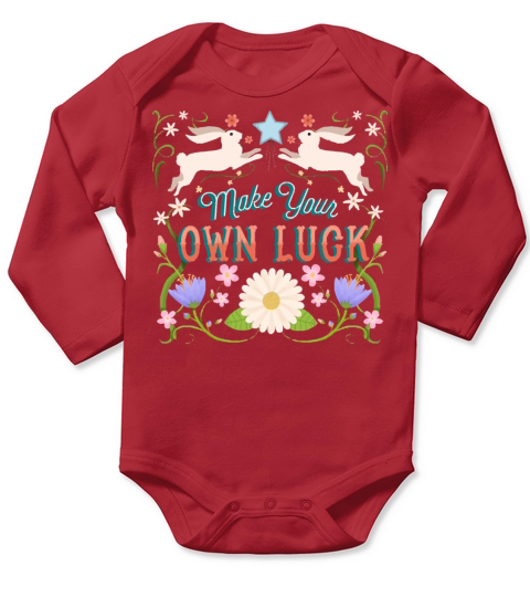 Make Your Own Luck Vintage Sign Long Sleeve Baby One-Piece