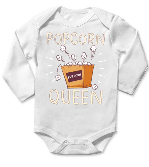 Movie Watching Cinema Popcorn Binge Watching Long Sleeve Baby One-Piece