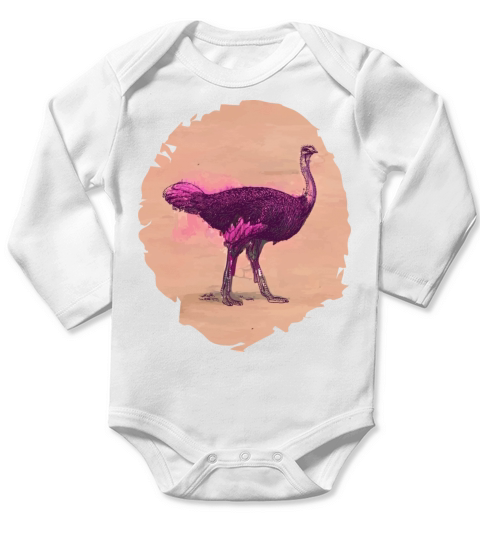 Ostrich Long Sleeve Baby One-Piece