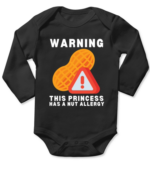 Peanut Allergy Awareness Peanut Allergic Long Sleeve Baby One-Piece