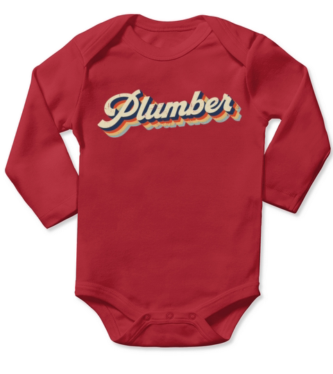 Plumbing Plumber Retro Vintage Long Sleeve Baby One-Piece