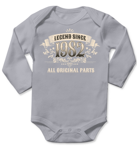 Retro Vintage Birthday Legend Since 1982 Long Sleeve Baby One-Piece