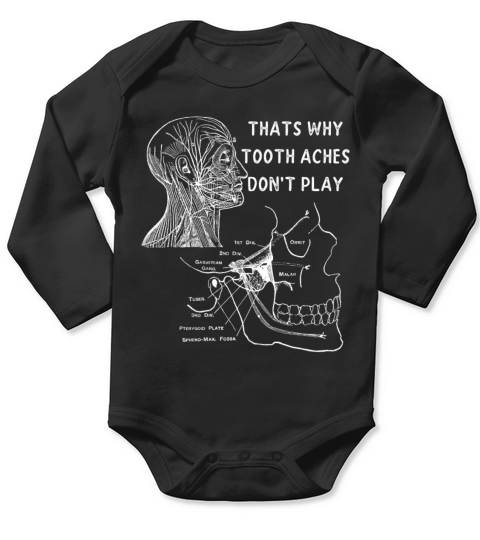 teeth nerves connected to brain-tooth nerves anato Long Sleeve Baby One-Piece