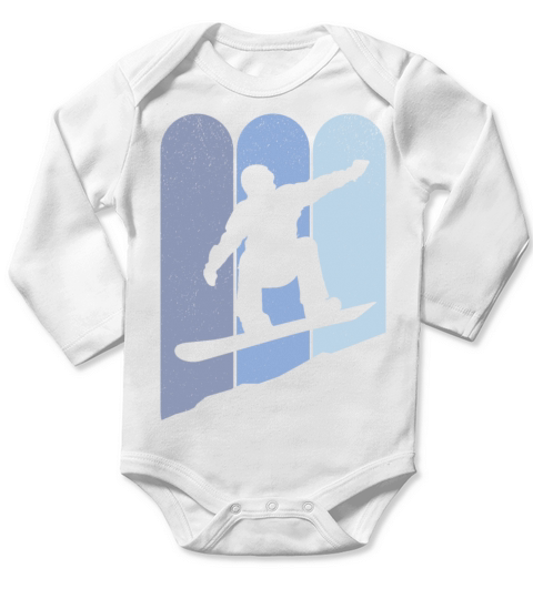Vintage Snowboarding Downhill Long Sleeve Baby One-Piece