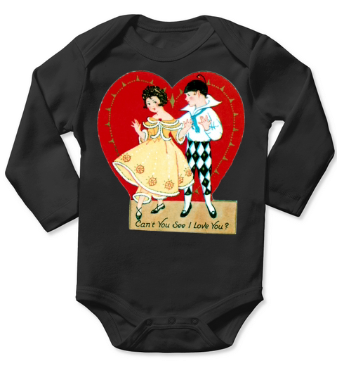 Vintage Valentines Day Long Sleeve Baby One-Piece