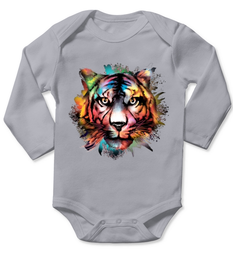 Watercolor Tiger Long Sleeve Baby One-Piece