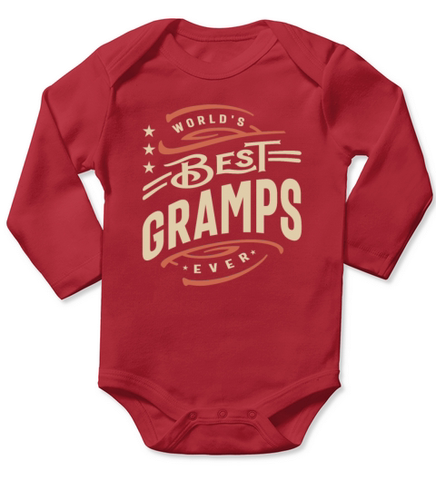 Worlds Best Gramps Ever Funny Long Sleeve Baby One-Piece