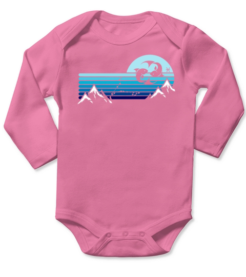 Zodiac Pisces Star Sign Long Sleeve Baby One-Piece