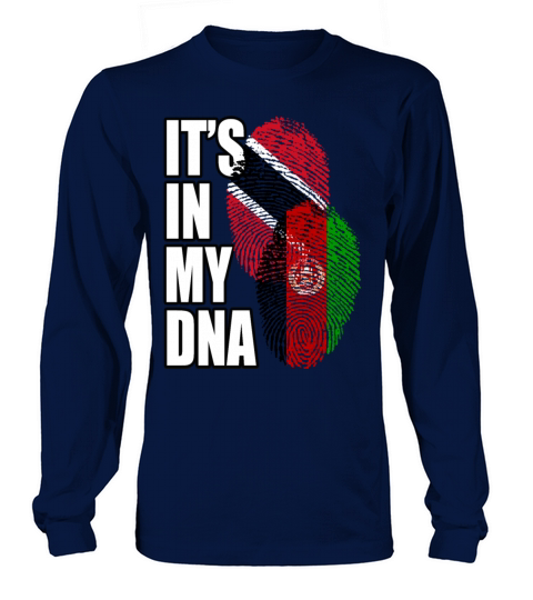 Afghan And Trinidad Tobago Mix Heritage DNA Flag Long sleeved Unisex