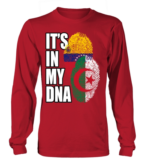 Algerian And Venezuelan Mix Heritage DNA Flag Long sleeved Unisex