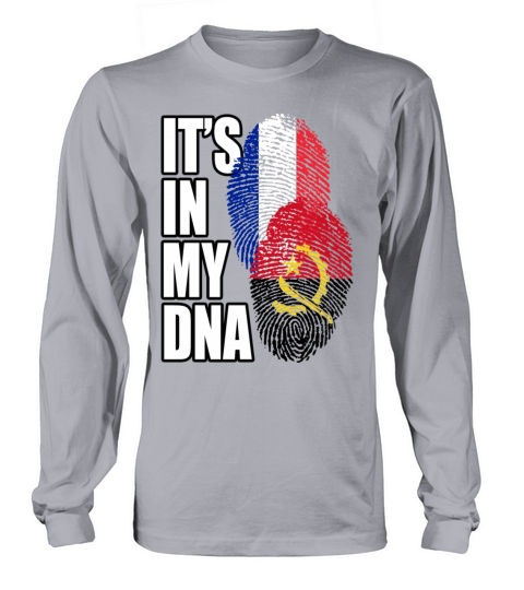 Angolan And French Mix Heritage DNA Flag Long sleeved Unisex