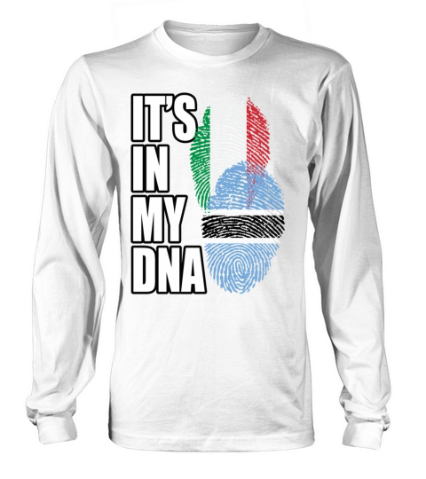 Botswana And Italian Mix Heritage DNA Flag Long sleeved Unisex