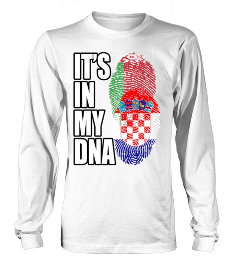 Croatian And Belarusian Mix Heritage DNA Flag Long sleeved Unisex
